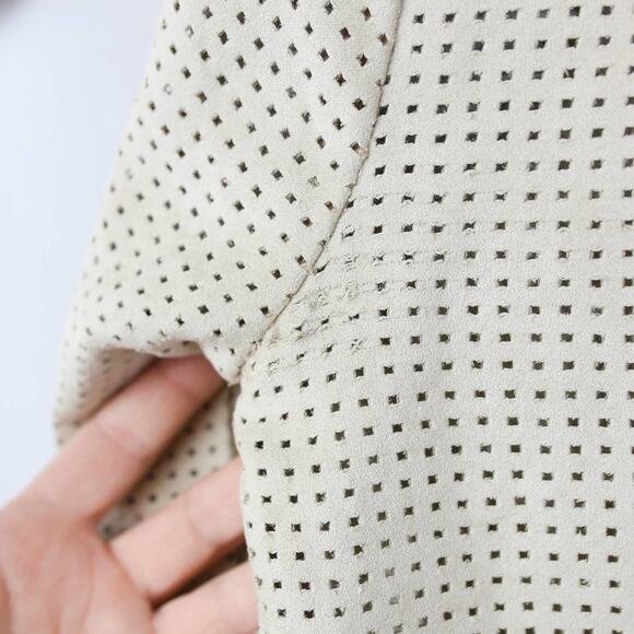 Hei Hei Anthropologie Honour Bomber Jacket Faux Suede Beige Cream Size Small - Picture 4 of 5